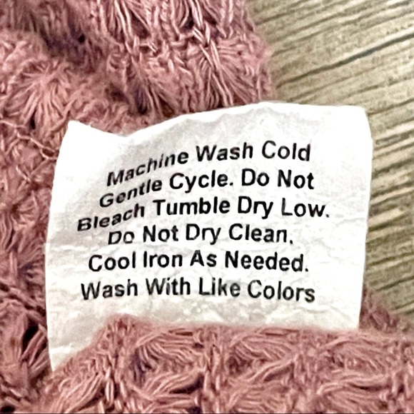 🌺 Sweet Lilac Waffle Knit Mauve V-Neck Pullover Sweater Small Boxy Cropped - Picture 8 of 9